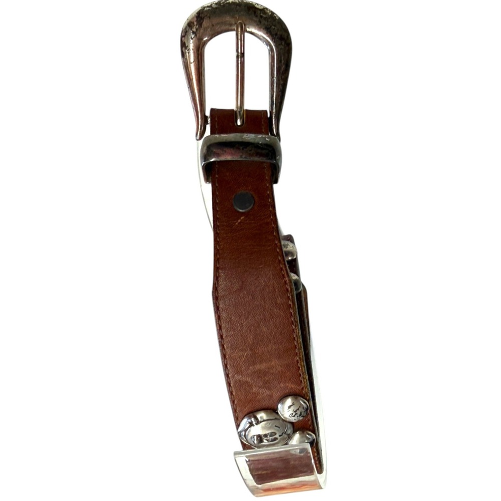 1992 Womens Brighton Disney Belt Mickey Mouse Brown Leather Medium 30 5017M - Picture 5 of 9